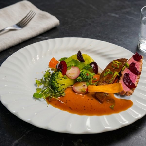 assiette de cuisine gastronomique au manoir chamerland